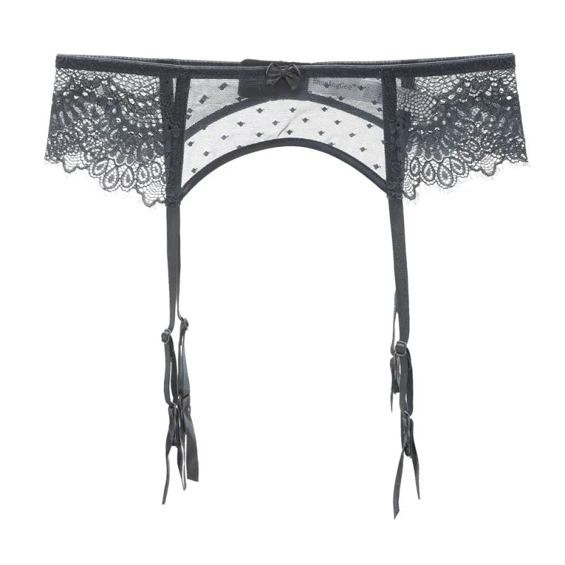 Sexy Models Transparent Temptation Lace Garter Belt
