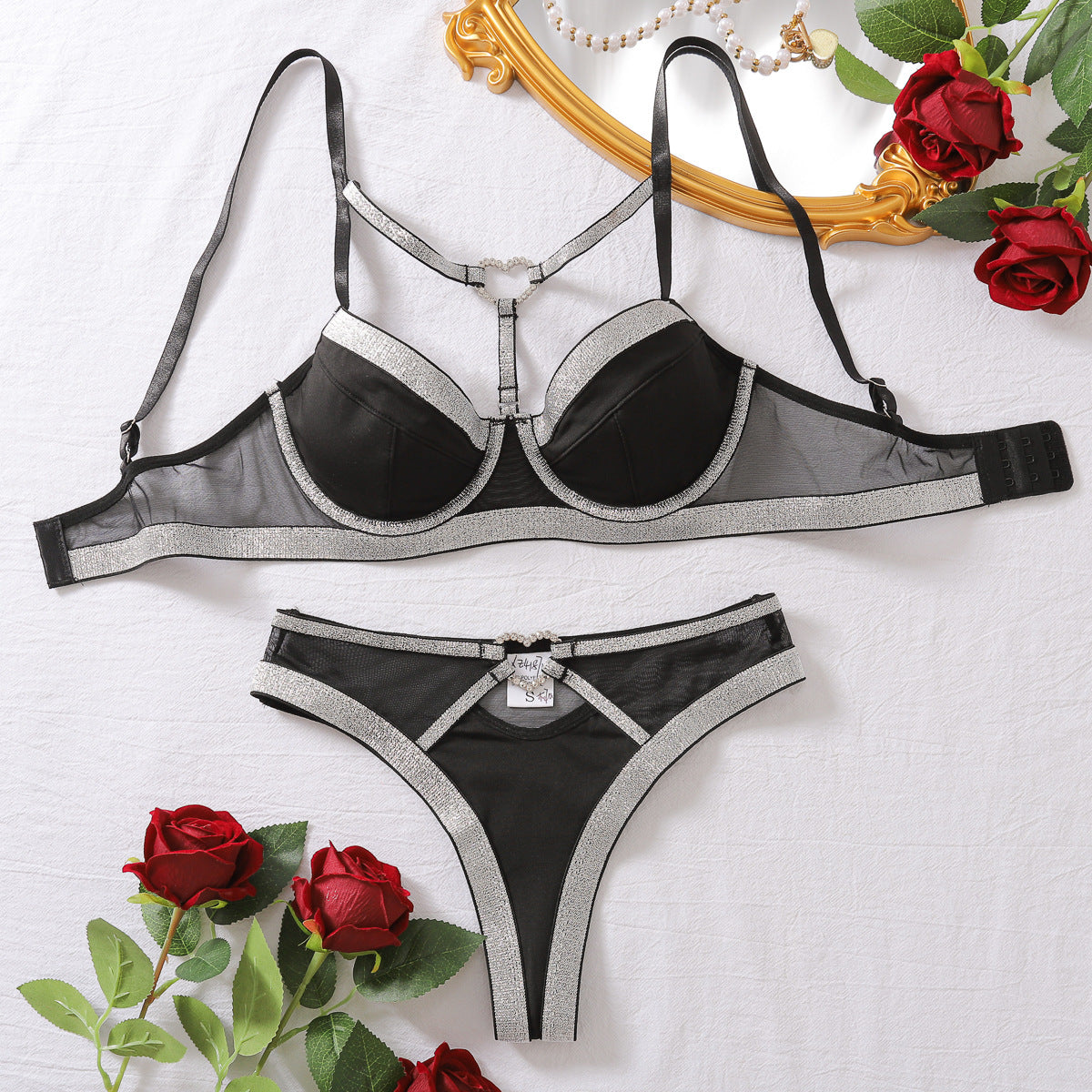 Ravishing Rebel Rhinestone Two-Piece Lingerie Set