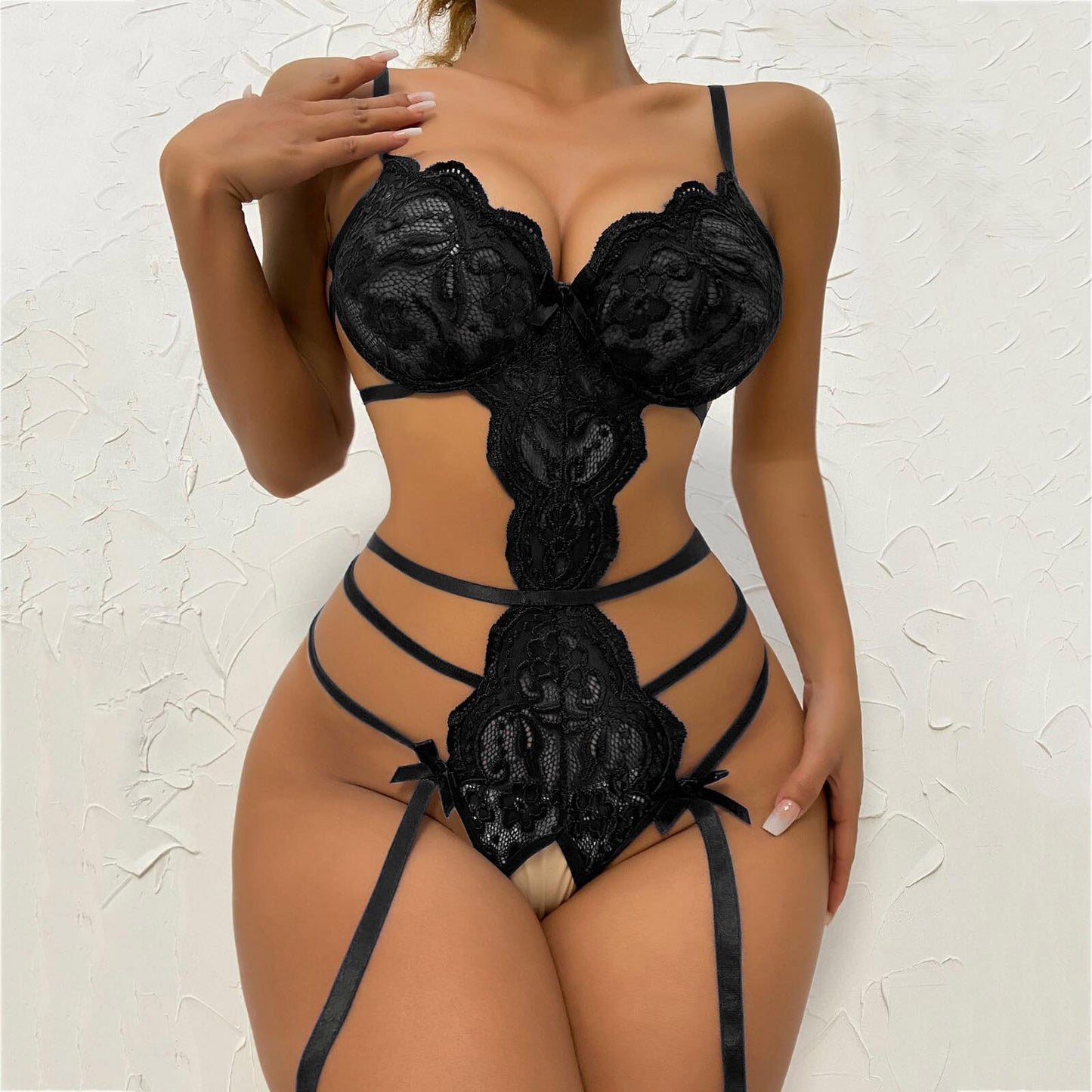 Lovely Lace Cutout Lingerie Bodysuit