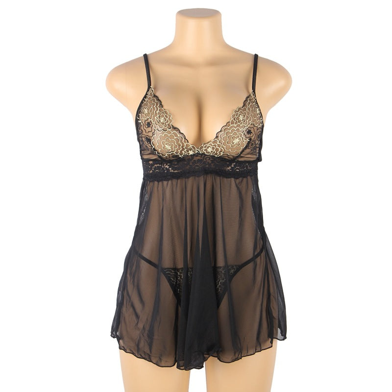 Plus Size Lace Lingerie Babydoll Dress