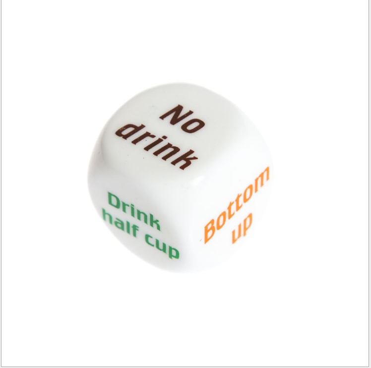 Color Printed Drinking Dice Game