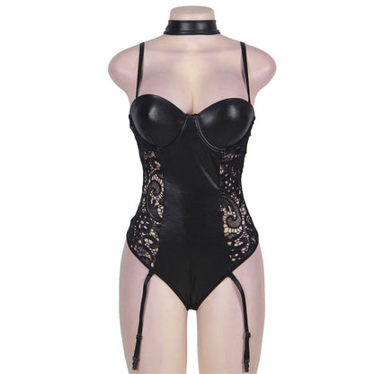 "Excuse Me Say What" Plus Size One-Piece Black Teddy Suit