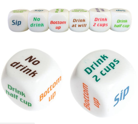 Color Printed Drinking Dice Game