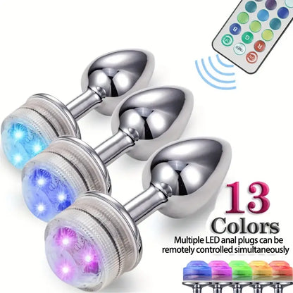 Control remoto LED Luz brillante Anal Plug = ntimo-dolo-Butt Plug Intimate Idol Control remoto LED Luz brillante Anal Plug = ntimo-dolo-Butt Plug Intimate Idol