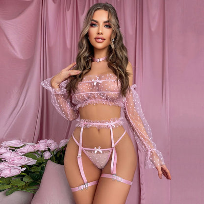 Surely Shaping Love Mesh One Piece Lace Set