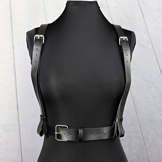 New Women's PU Leather Body Bondage Bow Gothic Punk Garter Belt