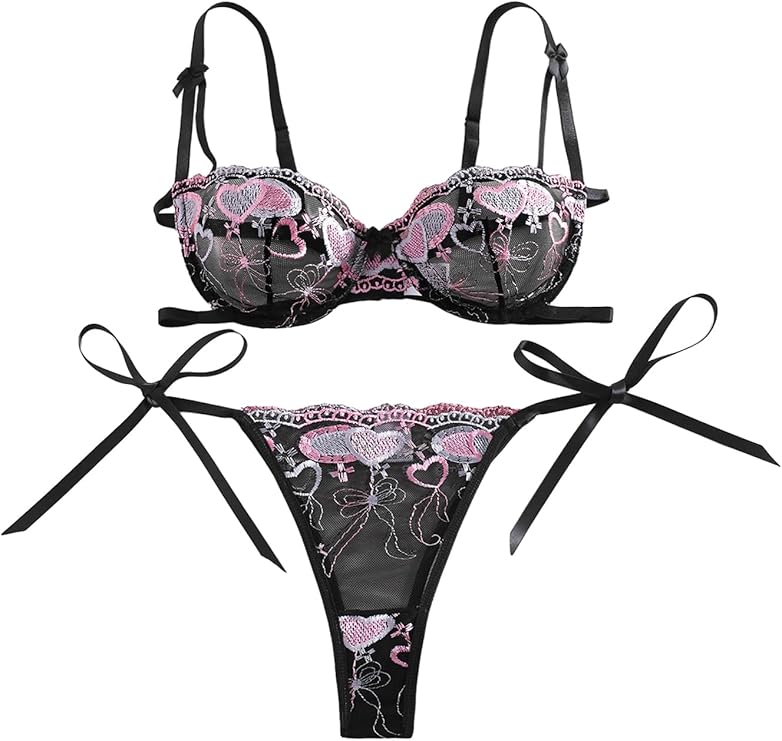 Black Midnight Spark 2-Piece Sheer Mesh Set