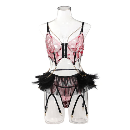 Hold My Heart Three Piece Lingerie Set