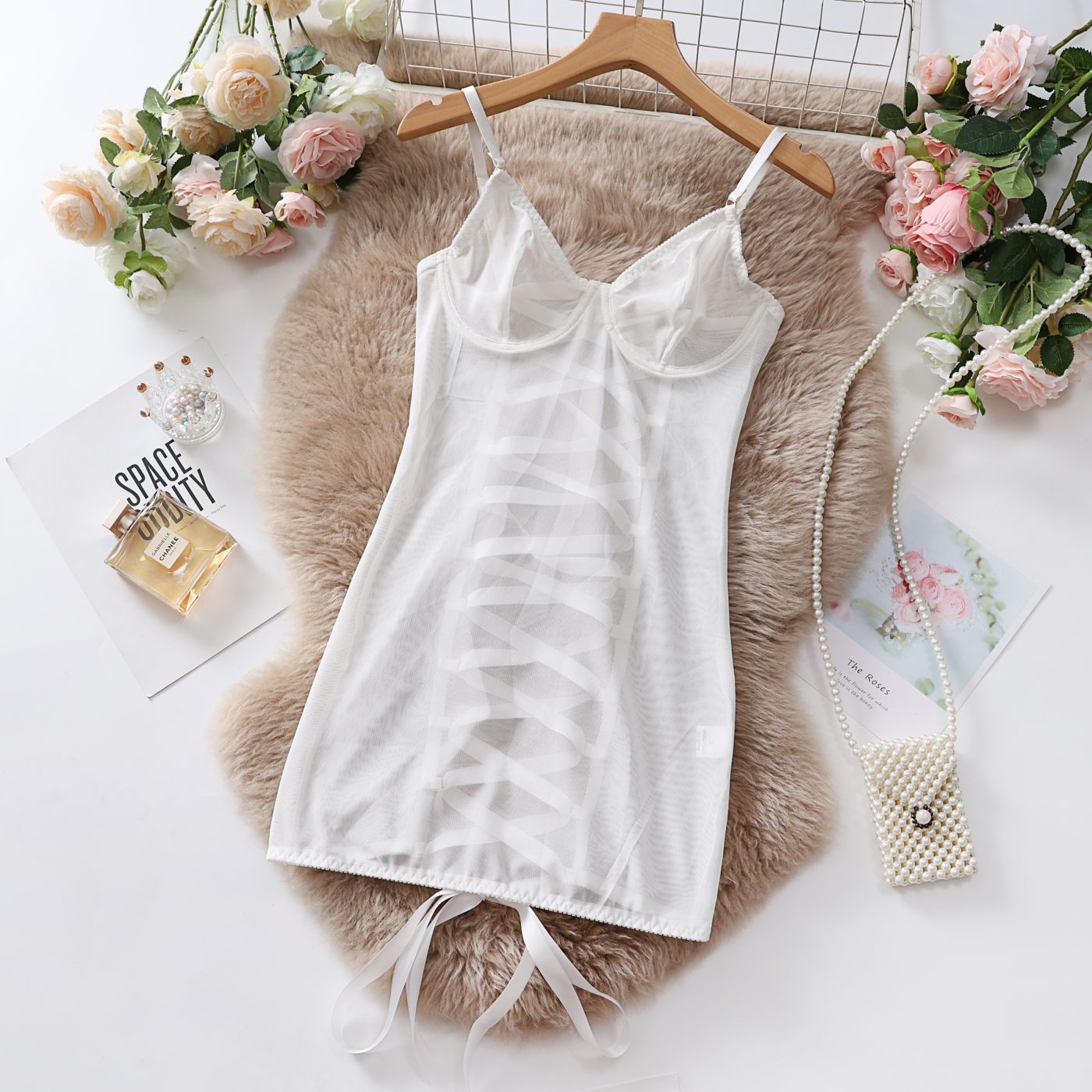 So Seductive Transparent Lace Lingerie Nightie
