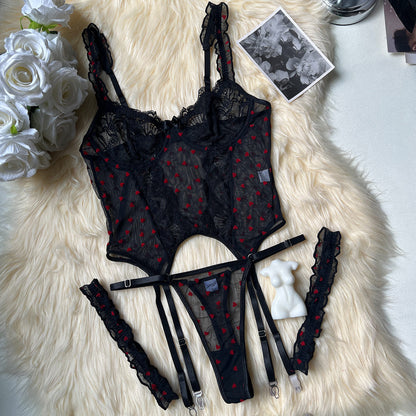 Love Flocking 4-piece Sexy Lingerie Set