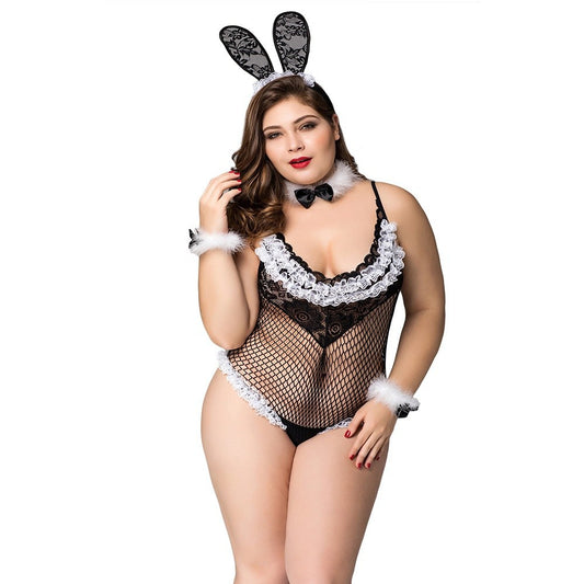 Plus Size Hollow-out Bunny Cosplay Uniform