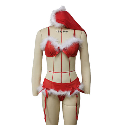 Three Point Garter Lingerie Christmas Roleplay Set (S-2XL)